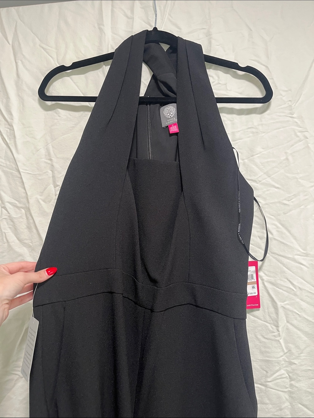 Vince Camuto Black One-Shoulder Evening Dress